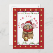 Joyful Christmas mouse greeting card Feestdagenkaart (Voorkant / Achterkant)
