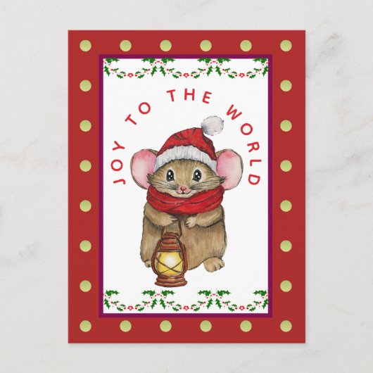 Joyful Christmas mouse greeting card Feestdagenkaart (Voorkant)