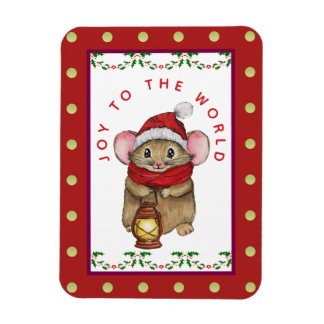 Joyful Christmas mouse greeting card Magneet