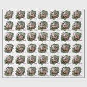 Joyful Christmas Personalized Family Photo Cadeaupapier (Vlak)