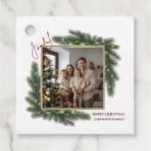Joyful Christmas Personalized Family Photo Favor T Bedankjes Labels (Voorkant)