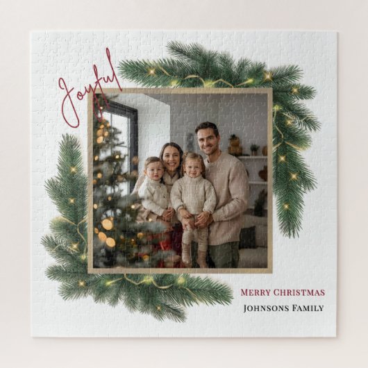 Joyful Christmas Personalized Family Photo Puzzle Legpuzzel (Verticaal)