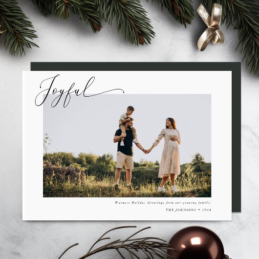 Joyful Christmas Pregnancy Aankondiging Kaart