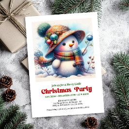 Joyful Christmas snowman invite kids party digital Kaart