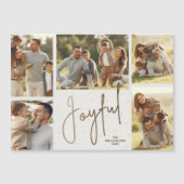 Joyful Christmas Vijf Foto's Magnetische Kaart (Voorkant)