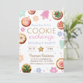 Joyful Christmas Waterverf Cookie Exchange Kaart (Staand voorkant)