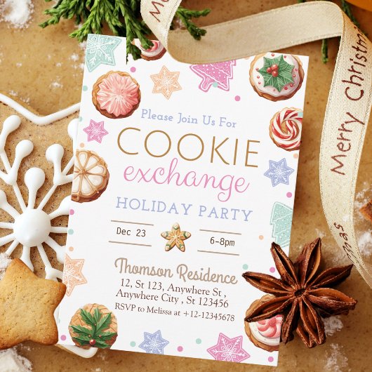 Joyful Christmas Waterverf Cookie Exchange Kaart