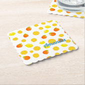 Joyful Citrus: Lemons & Sinaasappels Kartonnen Onderzetters (Gebogen)