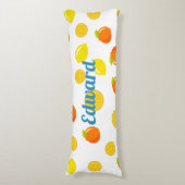 Joyful Citrus: Lemons & Sinaasappels Lichaamskussen (Voorkant Verticaal)