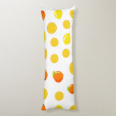 Joyful Citrus: Lemons & Sinaasappels Lichaamskussen (Achterkant (Verticaal))