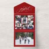Joyful collage elegant red kerstvakantie all in one uitnodiging (Binnen)