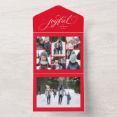 Joyful collage elegant red kerstvakantie all in one uitnodiging (Binnen)