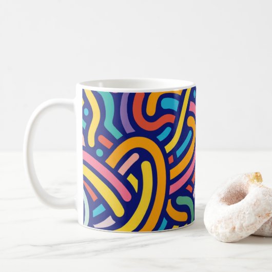 Joyful Color Pattern Mug Koffiemok (Met donut)