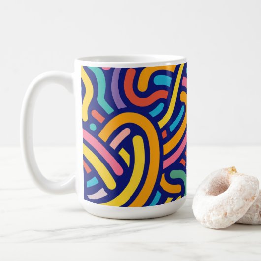 Joyful Color Pattern Mug Koffiemok (Met donut)