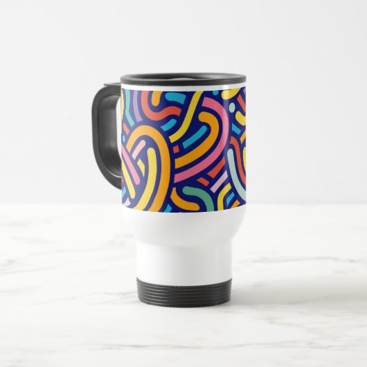 Joyful Color Pattern Mug Reisbeker (Voorkant links)