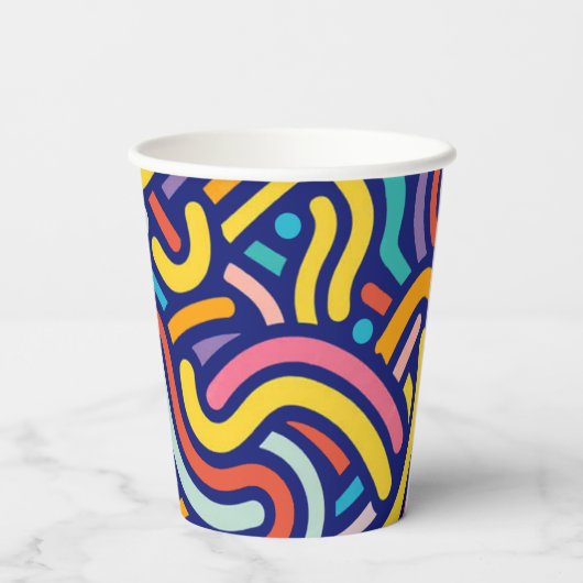 Joyful Color Pattern  Papieren Bekers (Achterkant)
