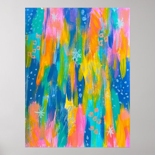 Joyful Colorful Abstract Painting Print (Voorkant)
