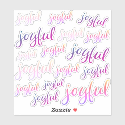 Joyful Colorful Pink Script Girly Feestdagen Sticker (Vel)
