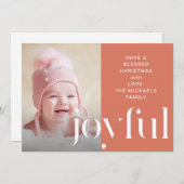 Joyful Coral Foto Kerstmis Kaart Vakantie Groet (Voorkant / Achterkant)