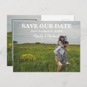 Joyful Couple Wedding Save Announounding Briefkaar Aankondigingskaart (Voorkant / Achterkant)