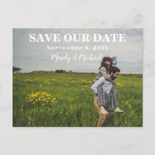 Joyful Couple Wedding Save Announounding Briefkaar Aankondigingskaart (Voorkant)