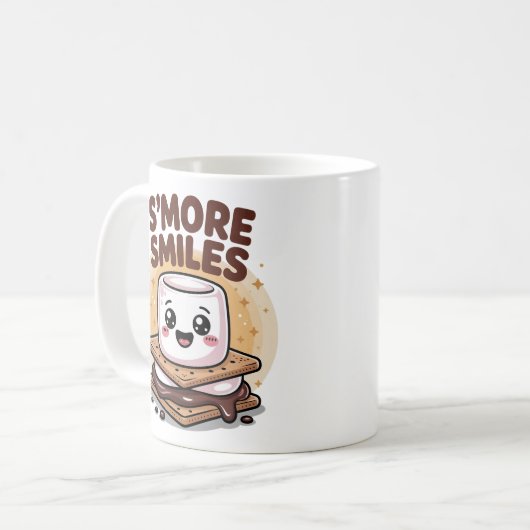 Joyful Cream S'more Cartoon Marshmallow Snack Koffiemok (Voorkant links)