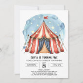 Joyful Custom Waterverf Circus Verjaardag Kaart (Voorkant)