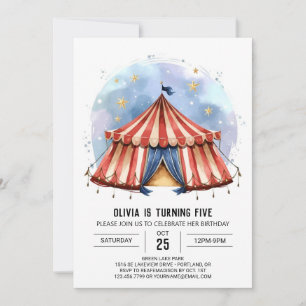 Joyful Custom Waterverf Circus Verjaardag Kaart