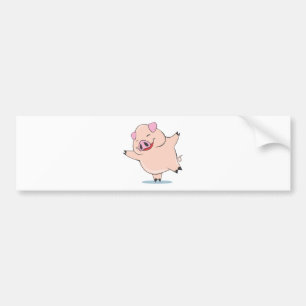 Joyful Dancing Pig Bumpersticker