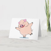 Joyful Dancing Pig Kaart (Voorkant)