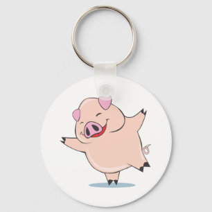 Joyful Dancing Pig Sleutelhanger