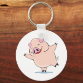 Joyful Dancing Pig Sleutelhanger (Voorkant)