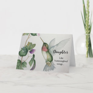 Joyful Daughter Birthday Hummingbird Elegant Kaart