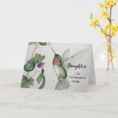 Joyful Daughter Verjaardag Kolibrie Elegant Kaart (Gele Bloem)