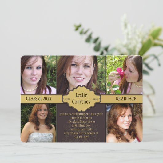 Joyful Day Foto Afstuderen Uitnodiging (Staand voorkant)