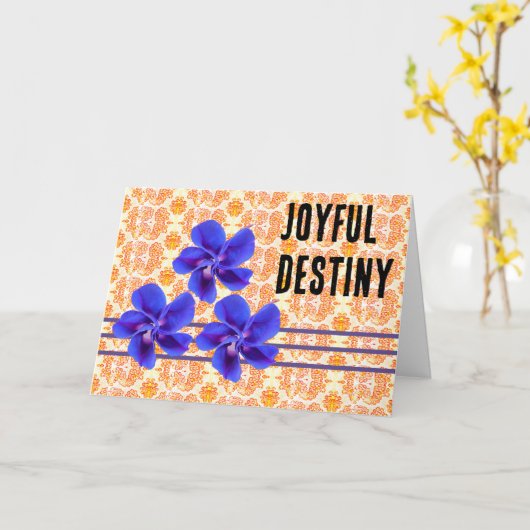 Joyful Destiny Gevouwen Wenskaart Kaart (Gele Bloem)
