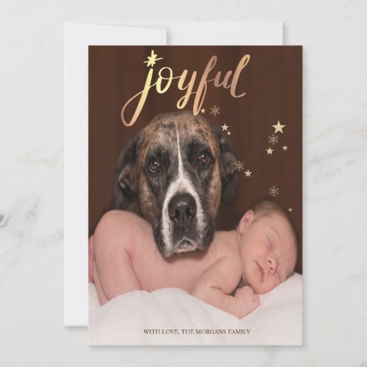 Joyful,Dog Paws met kerstmis (Voorkant)