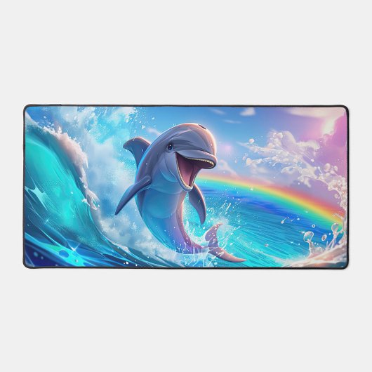 Joyful Dolphin Desk Mat