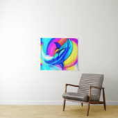 Joyful Dolphin in Rainbow Colors Wandkleed (In Situ (horizontaal))