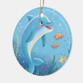 Joyful Dolphin Moments Keramisch Ornament (Links)