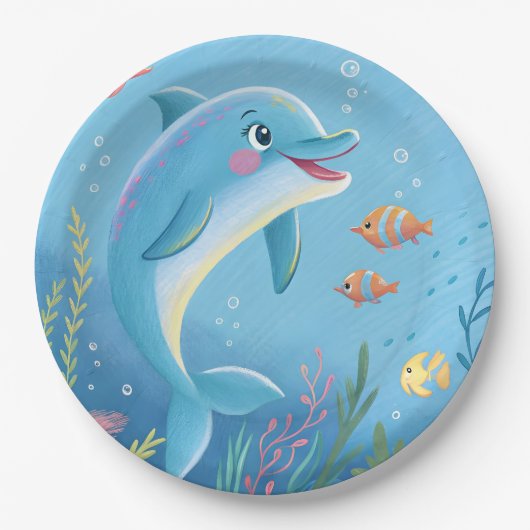 Joyful Dolphin Moments Papieren Bordje (Voorkant)