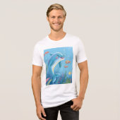 Joyful Dolphin Moments Tri-Blend Shirt (Voorkant volledig)