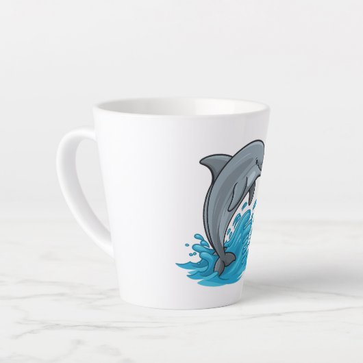 Joyful Dolphin Splash - Latte Mug Latte Mok (Linkerhoek)