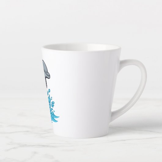 Joyful Dolphin Splash - Latte Mug Latte Mok (Rechts)