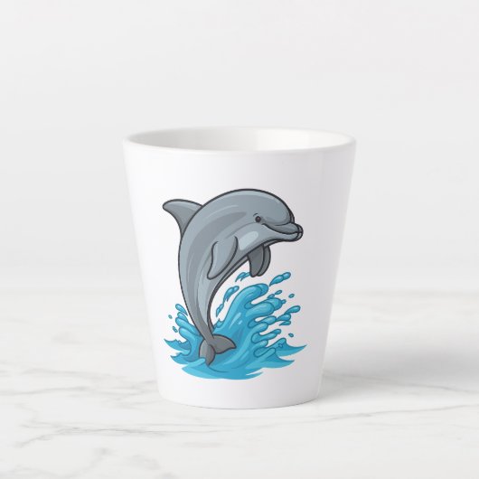 Joyful Dolphin Splash - Latte Mug Latte Mok (Voorkant)