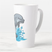 Joyful Dolphin Splash - Mug Latte Mok (Rechterhoek)