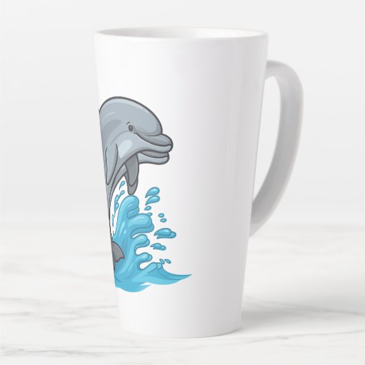 Joyful Dolphin Splash - Mug Latte Mok (Rechterhoek)