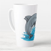 Joyful Dolphin Splash - Mug Latte Mok (Linkerhoek)