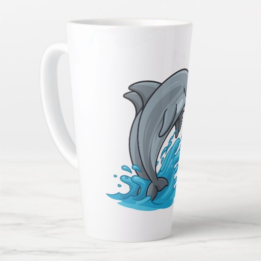 Joyful Dolphin Splash - Mug Latte Mok (Linkerhoek)