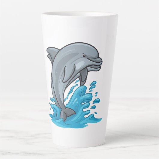 Joyful Dolphin Splash - Mug Latte Mok (Voorkant)